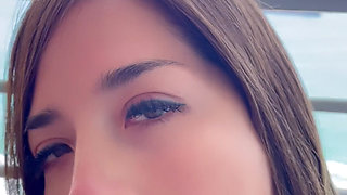Fucks my mouth on the balcony in front of the sea(amateur Latin sex)