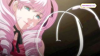 Pink haired cutie milks cock with food play & messy footjob ▰ Hentai Anime