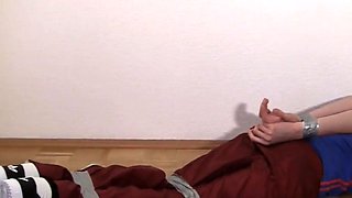 Bound Cute Twink Boy in BDSM Tape Bondage