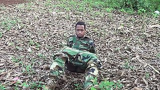 Young gay commando flashes alfresco