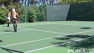 Hot Babes Cherie Deville Dani Daniels Samantha Saint Outdoor Tennis Court Sex HD