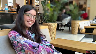 Nerdy Brunette Loves Cum on Her Glasses