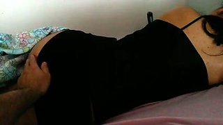 Playing with my GF's round and sexy booty while she sleeping