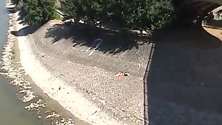 Horny Stud and Slutty Brunette Have Hardcore Fuck Session Outdoors