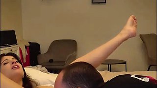 Romantic couple enjoys deepthroat and before making love