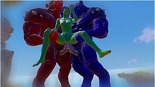 Furry Monsters And Alien Double Anal Squirting Orgasm