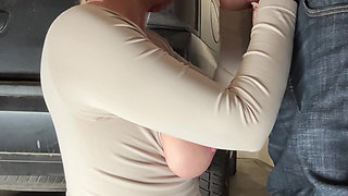 Hot Wife Perfect Tits Sucks Big Cock