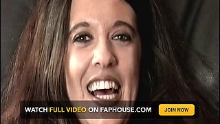 Brunette in Red Boots Pounds Pussy with Massive Dildo