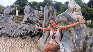 Crocodiles feeding and amateur Thai girlfriend ass spanking