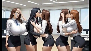 Boobs Office Lesbians, Ai Animation