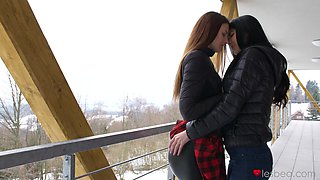 Winter Cabin Passion Ignites Sexy Lesbian Tribbing Heat