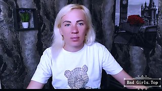 Skinny Big-Tits Blonde Milf Performs Solo Webcam