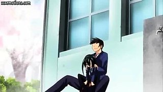 Teen anime brunette getting laid