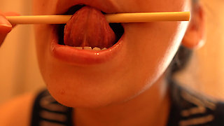 I’m Sucking and Licking a Popsicle, Playing with It Using My Lips and Mouth.
