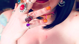 Cumslut Tina Snua Smokes A Cigarette With Her Tits Out - Smoking smoker Dangles Drifts OMI OME Snap Inhales