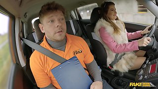 Blonde Driving Passion with Michael Fly in Happy Heat