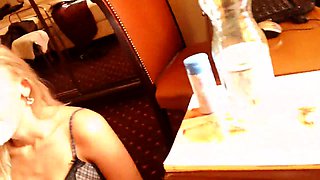 Delightful blonde cougar takes a hot cumload on her face