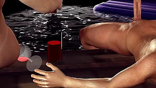 Emerald Riding Stepson's Dick in the Pool