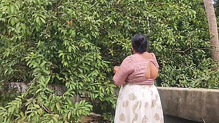 Naughty Nudist From India Relaxing Outdoor Naked, Eating Fresh Fruit and Enjoying It