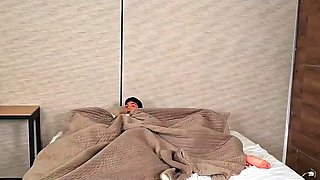 Naughty guy fucked his gf's stepmom, but they got caught and had a threesome afterwards