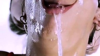 Big tit brunette sucks a big cock blowjob POV