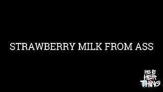 Piggy Gets Strawberry Milk Enema From Mistress's Ass