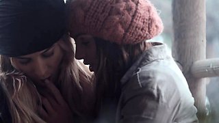 Lustful lesbians Aiden and Abigail fingerfucking pussies