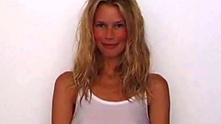 Claudia Schiffer's See-Through Shirt Exposes Her Nipples