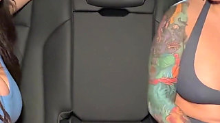 Post Gym Sweaty Sluts Car Pussy Play & Foot Sucking Session