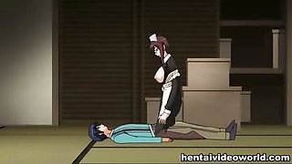 Hentai with horny maid in stockings