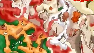 Hentai chick fucks her pussy with this huge vibrator