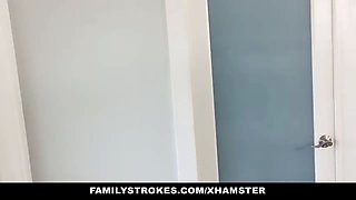 Familystrokes - hot teen screws her step-cousin in kitchen