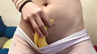 Pussy Play with Banana Fun Day