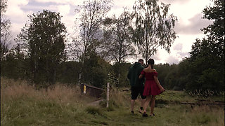 A Walk in Nature, I Fucked My Brunette Girlfriend on the Bridge and Filled Her Mouth