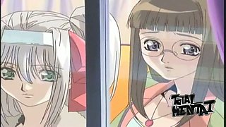 Pregnant hentai beauty gets tied up and masturbated really hard