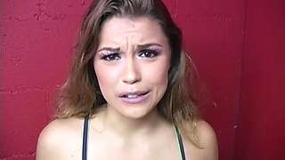 Katie Thomas enjoys a black dick from a glory hole