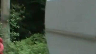 Humiliating whipping and pussy penetrated I the forest