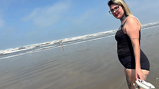 On the Beach My Wife and I Invited a Beachgirl to Fuck She Accepted Because She Was Very Horny! She Has a Pink Pussy