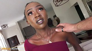 Ebony College Teen Sneaks Peeks at Her Tutors Pulsing Package During Steamy Tutoring Session Before Ditch
