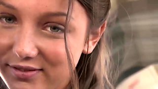Nensi B Medina - Teen Goddess Ass Fucked On A Bus