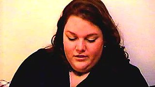 Chubby mature chick smokes on camera