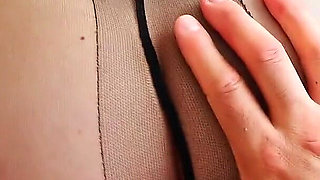 A Blowjob with a Stocking From a Girlfriend Footjob & Blowjob