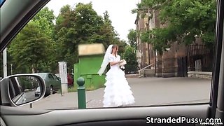 Glamorous bride Amirah sucks a big hard dick and gets pussy fucked