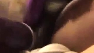 Hairy BBW Fists Herself with a Huge Dildo on Webcam