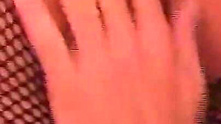 Big ass in fishnet skank in a close-up ass fuck video