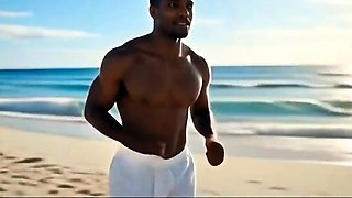 Hairy Ebony Beauty on Bahamas Island