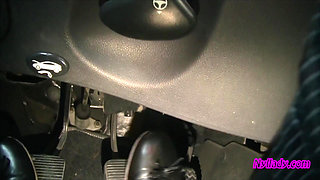 Nyllady Driving and Revving Her Bravo in High-heeled Boots and Black Ballet Flats