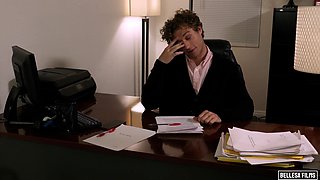 Athena Faris' Brunette Schoolgirl Fantasy in Sexy Office Encounter