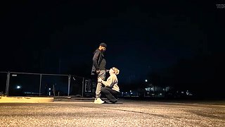 Thick BBW Wife Sucks BBC Outside on a Cold Morning - Public Fuck