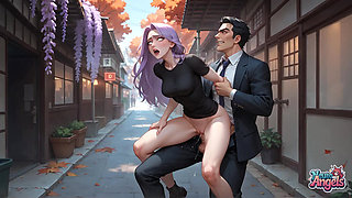 Purple Hair Sensation: Tokyo Alley Cum Drip